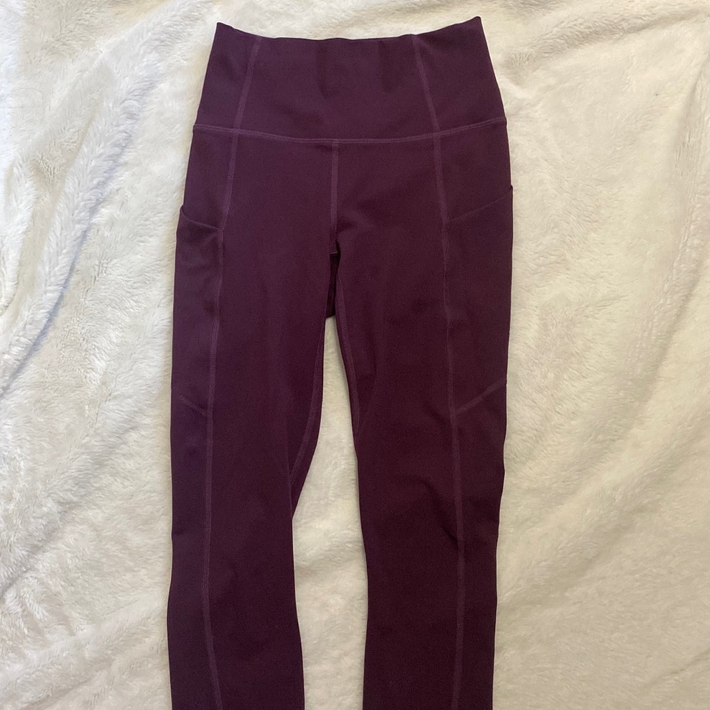 Fabletics 7/8 burgundy leggings size xxs